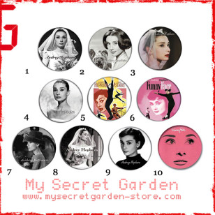 Audrey Hepburn - Funny Face Pinback Button Badge Set 1a or 1b ( or Hair Ties / 4.4 cm Badge / Magnet / Keychain Set )